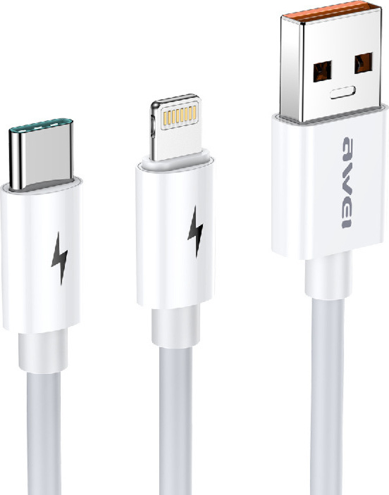 Καλώδιο φόρτισης Awei CL-79 2 σε 1, USB to Lightning / Type-C