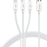 Awei CL-120 Regular USB to Lightning / Type-C / micro USB Cable Λευκό 1.2m