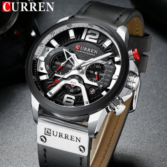 Ανδρικό Ρολόι Curren 8329 Black-Silver με χρονογράφους - Image 2