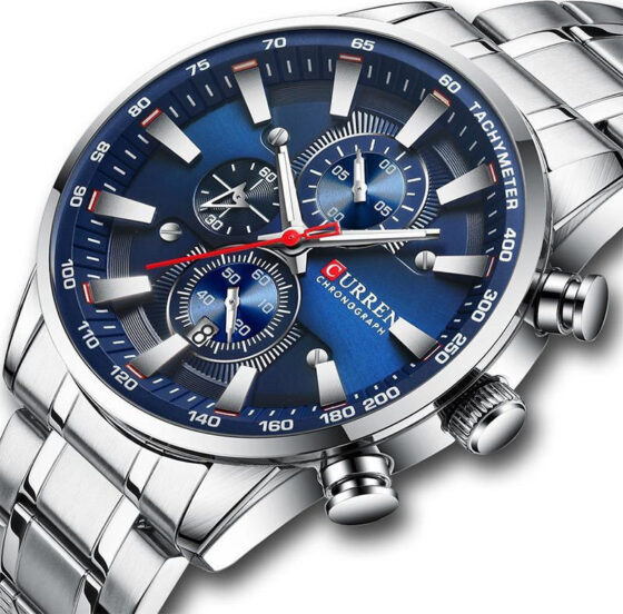 Ανδρικό Ρολόι Curren 8351 Silver-Blue  με Χρονογράφους - Image 2