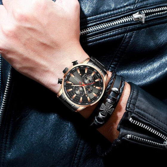 Ανδρικό Ρολόι Curren 8351 Black-RoseGold με Χρονογράφους - Image 2
