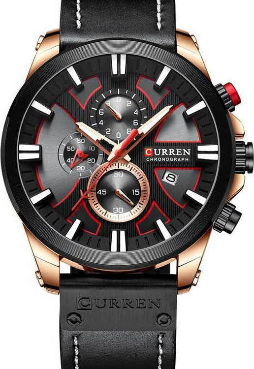 Ανδρικό Ρολόι Curren 8346 Black-RoseGold  με χρονογράφους