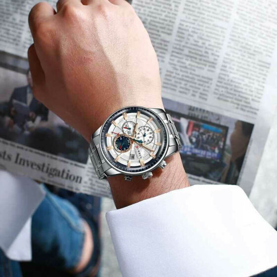 Ανδρικό Ρολόι Curren 8362 Silver-RoseGold με χρονογράφους - Image 3