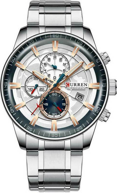 Ανδρικό Ρολόι Curren 8362 Silver-RoseGold με χρονογράφους