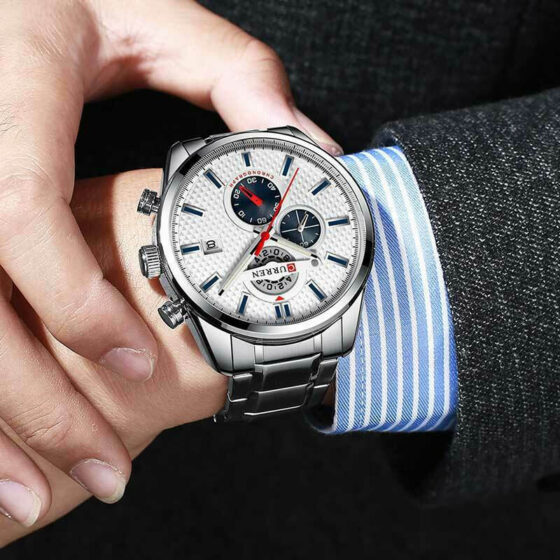 Ανδρικό Ρολόι Curren 8352 Silver-White με χρονογράφους - Image 3