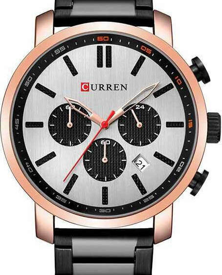 Ανδρικό Ρολόι Curren 8315 Black-RoseGold  με χρονογράφους Black-RoseGold
