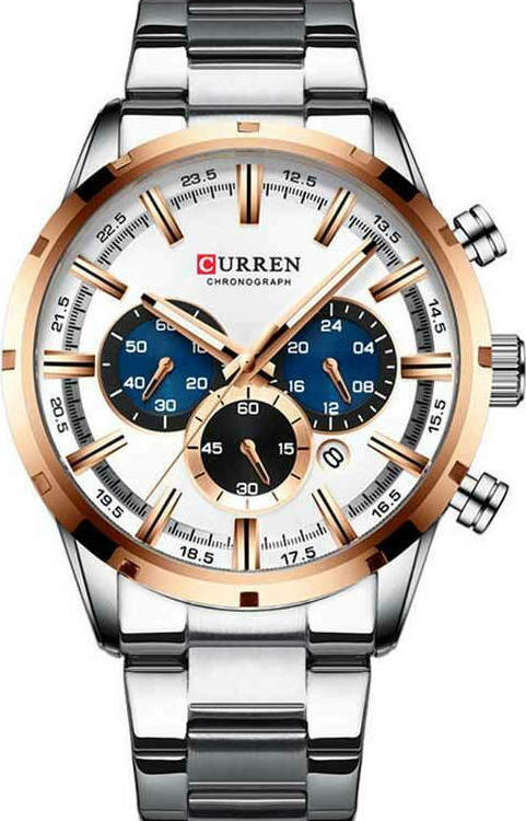 Ανδρικό Ρολόι Curren 8355 Silver-White με χρονογράφους