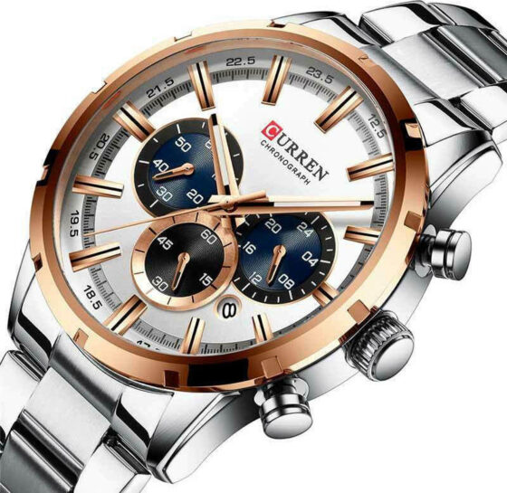 Ανδρικό Ρολόι Curren 8355 Silver-White με χρονογράφους - Image 2