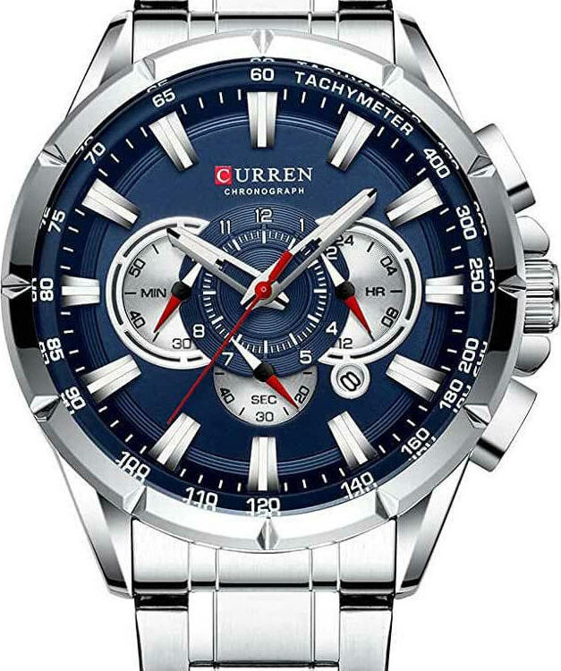 Ανδρικό Ρολόι Curren 8363 με χρονογράφους Silver-Blue
