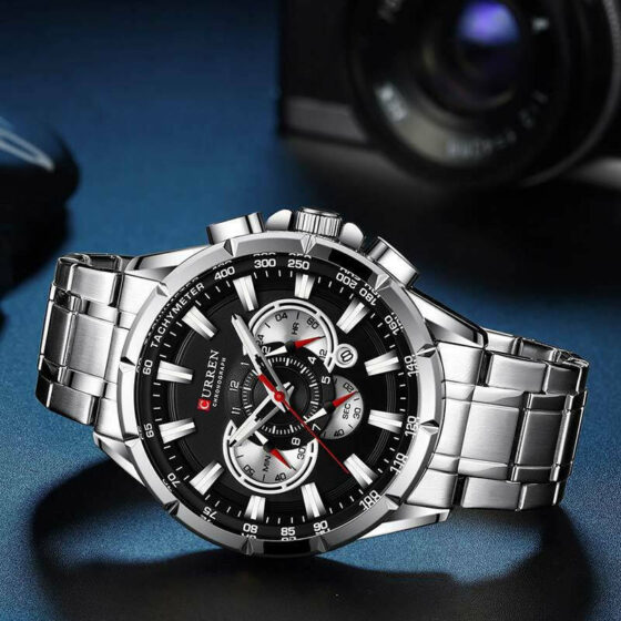 Ανδρικό Ρολόι Curren 8363 Silver-Black με χρονογράφους - Image 2