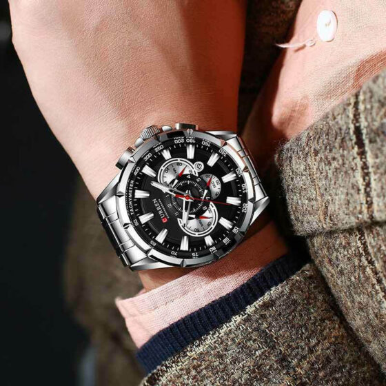 Ανδρικό Ρολόι Curren 8363 Silver-Black με χρονογράφους - Image 3