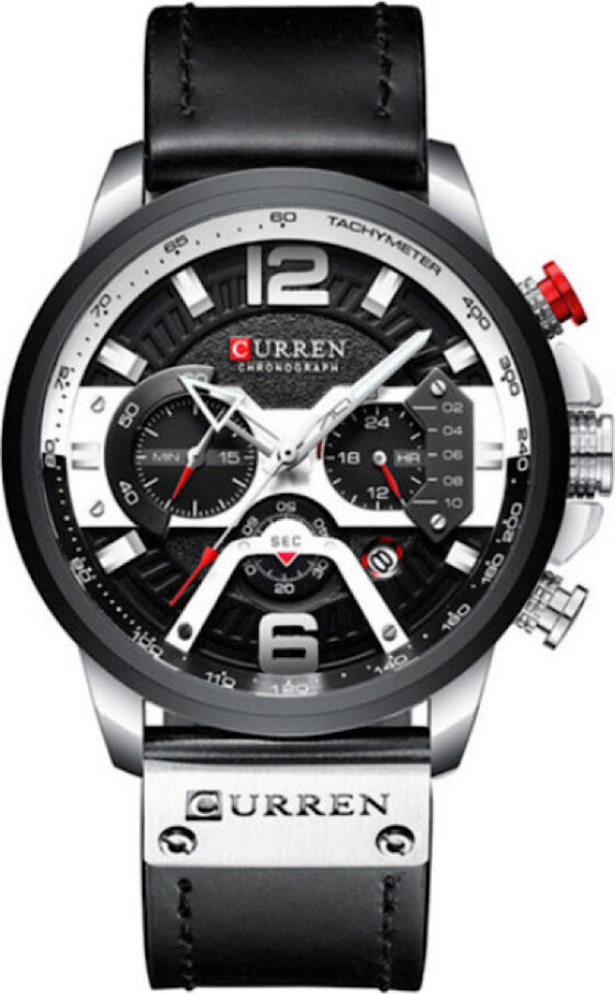 Ανδρικό Ρολόι Curren 8329 Black-Silver με χρονογράφους