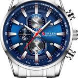 Ανδρικό Ρολόι Curren 8351 Silver-Blue  με Χρονογράφους
