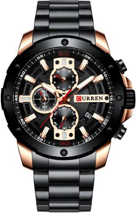 Ανδρικό Ρολόι Curren 8336 Black με χρονογράφους