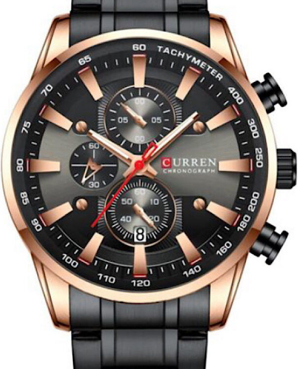 Ανδρικό Ρολόι Curren 8351 Black-RoseGold με Χρονογράφους