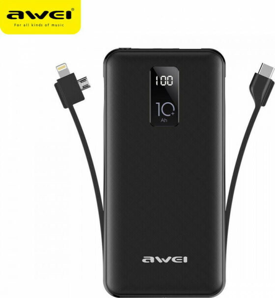 Awei Power Bank P41K 10000mAh Μαύρο - Image 3