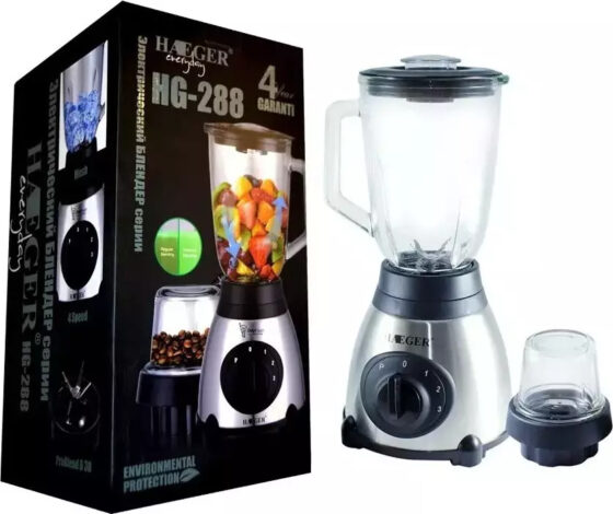 Haeger HG-288 Μπλέντερ με Γυάλινη Κανάτα 1.5lt 850W Inox - Image 4