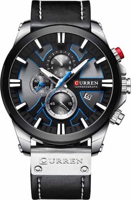 Ανδρικό Ρολόι Curren 8346 Black-Silver με χρονογράφους