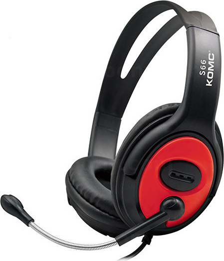 KOMC S66 Ακουστικά Ενσύρματα Gaming Headset KOMC S66 3.5 MM (Κόκκινο)