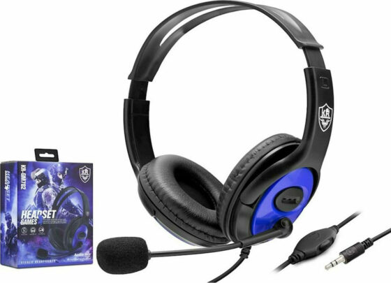 KR Audio KR-GM702 Over Ear Gaming Headset 3.5mm (Μπλε)