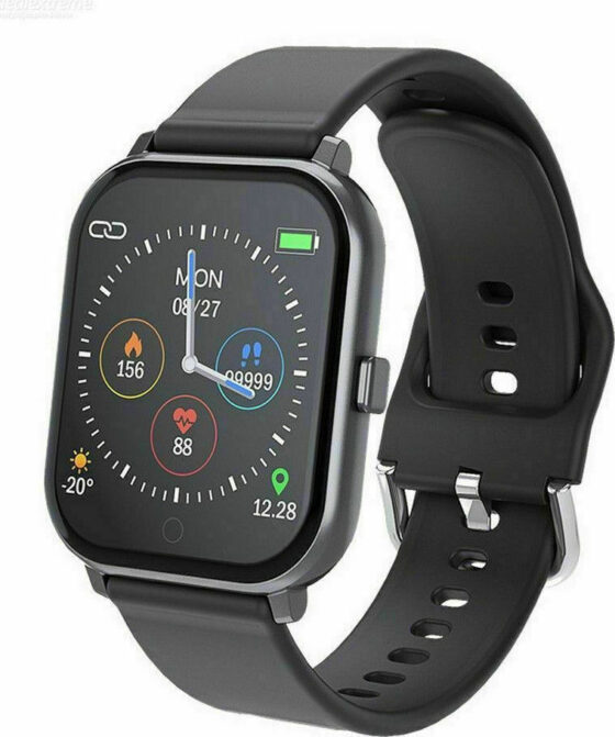 OEM T55 Smartwatch με Παλμογράφο (Μαύρο)