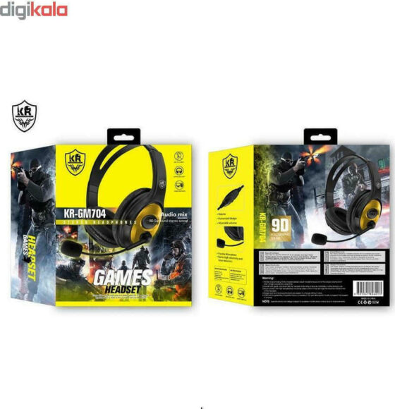 Ενσύρματα Ακουστικά OEM KR-GM704 Over Ear Gaming Headset (Κίτρινο) - Image 2