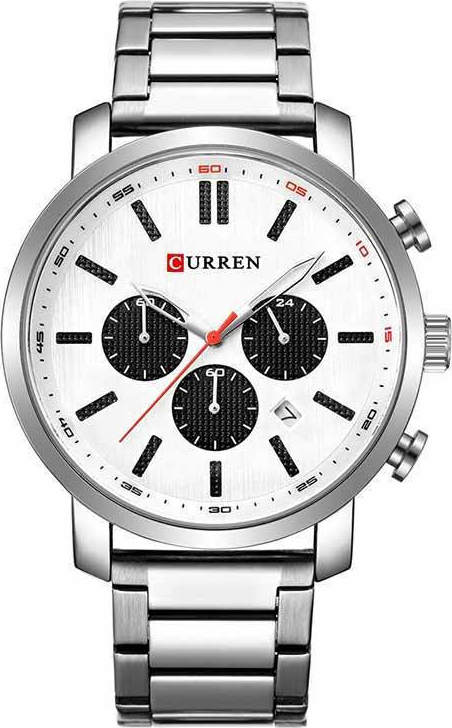 Ανδρικό Ρολόι Curren 8315 με χρονογράφους Silver-White