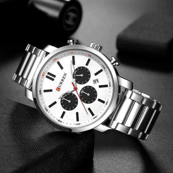 Ανδρικό Ρολόι Curren 8315 με χρονογράφους Silver-White - Image 3