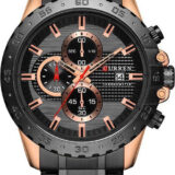 Ανδρικό Ρολόι Curren 8334 Black-RoseGold με χρονογράφους