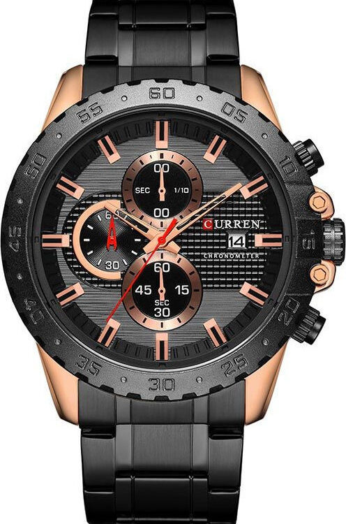 Ανδρικό Ρολόι Curren 8334 Black-RoseGold με χρονογράφους