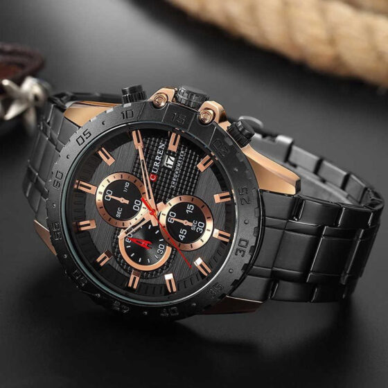 Ανδρικό Ρολόι Curren 8334 Black-RoseGold με χρονογράφους - Image 3