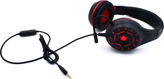Ακουστικά Headset KOMC S60 με Μικρόφωνο 3,5mm (Κόκκινο) - Image 2