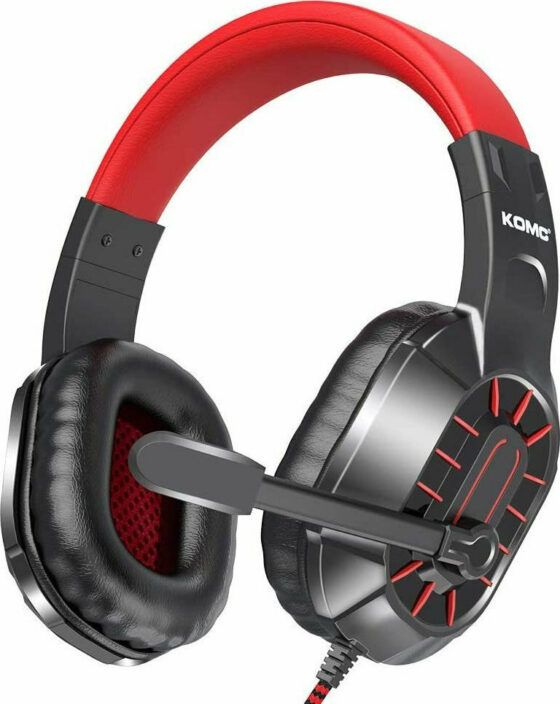 Ενσύρματα Ακουστικά Headset Gaming με Μικρόφωνο KOMC M202 (Κόκκινο) - Image 5