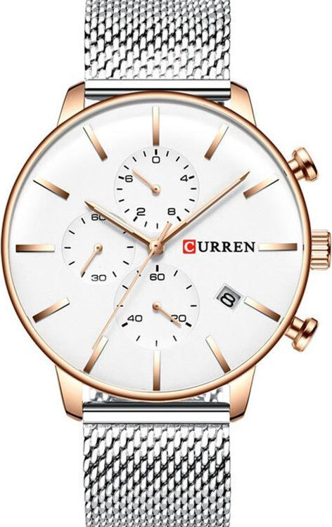 Ρολόι Curren 8339 με χρονογράφους Silver-RoseGold