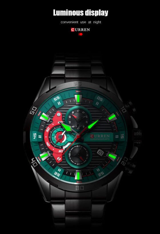 Ανδρικό Ρολόι Curren 8402 Black Green - Image 4