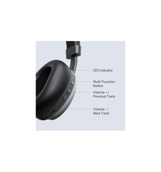 Aukey Ασύρματα/Ενσύρματα On Ear Ακουστικά με 25 ώρες Λειτουργίας Μαύρα - Image 3