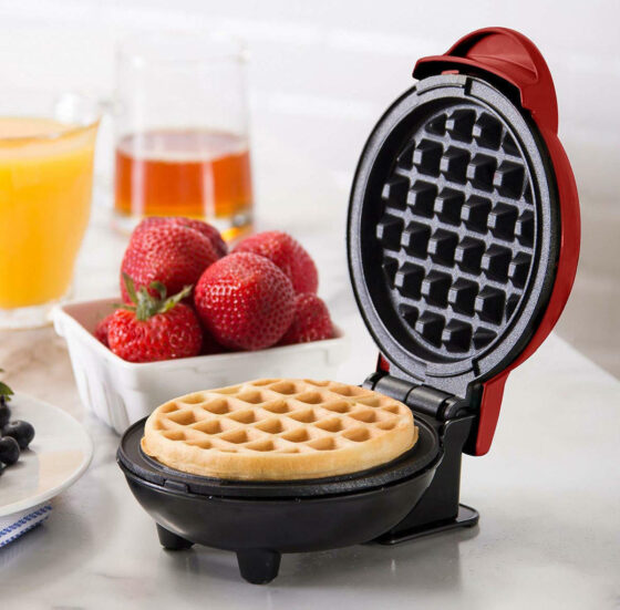 Mini Waffle Maker Βαφλιέρα σε Στρογγυλό Σχήμα 350W - Image 3