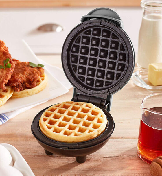 Mini Waffle Maker Βαφλιέρα σε Στρογγυλό Σχήμα 350W - Image 4
