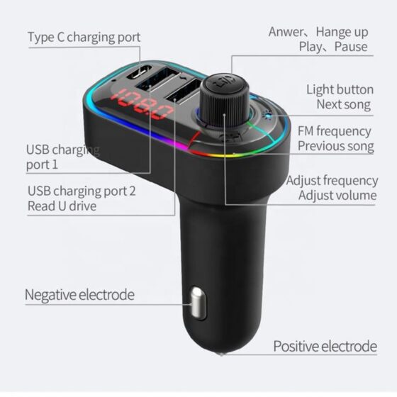 FM Transmitter Αυτοκινήτου MP3 C12 με USB - Image 2