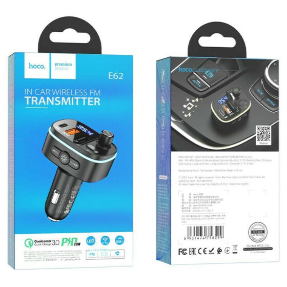 Hoco FM Transmitter Αυτοκινήτου E62 με Bluetooth / USB - Image 4