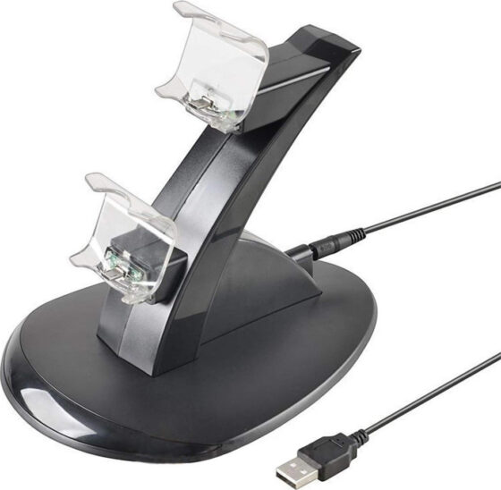 Dual Charge n Stand Βάση Φόρτισης για 2 χειριστήρια PS4 με φωτισμό LED Μαύρη - Image 3
