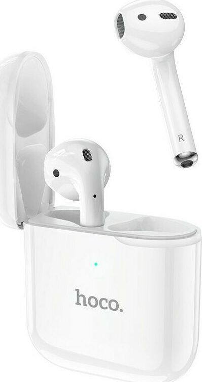 Hoco EW06 In-ear Bluetooth Handsfree Ακουστικά με Θήκη Φόρτισης Λευκά