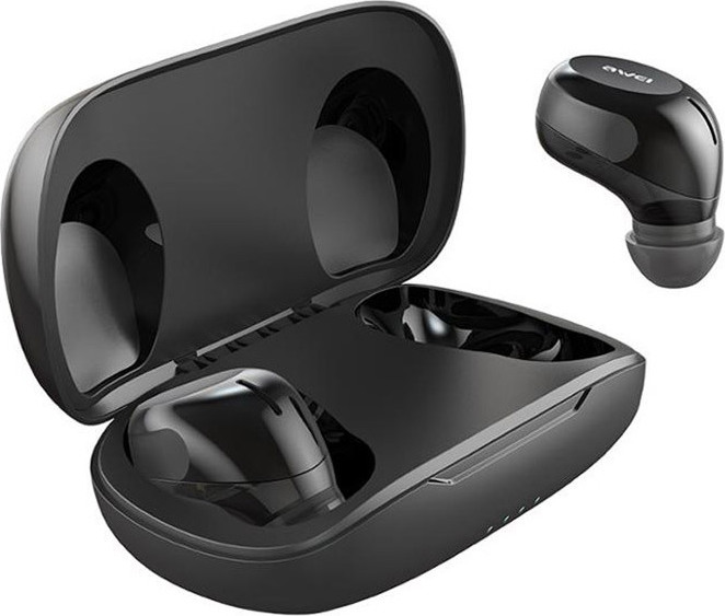 Awei T20 In-ear Bluetooth Handsfree Ακουστικά με Αντοχή στον Ιδρώτα και Θήκη Φόρτισης Μαύρα