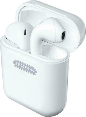 Ezra TWS-04 Earbud Bluetooth Handsfree Ακουστικά με Θήκη Φόρτισης Λευκά