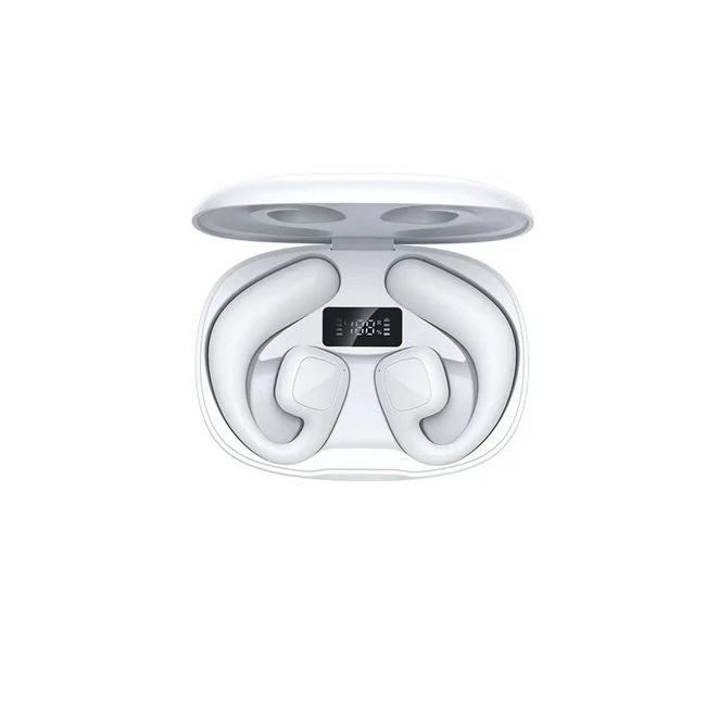 Awei T67 Air Conduction Bluetooth Handsfree Ακουστικά με Θήκη Φόρτισης Λευκά