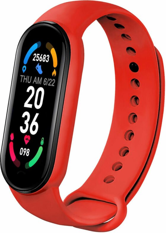 M6 Smart Band με Παλμογράφο Κόκκινο - Image 2