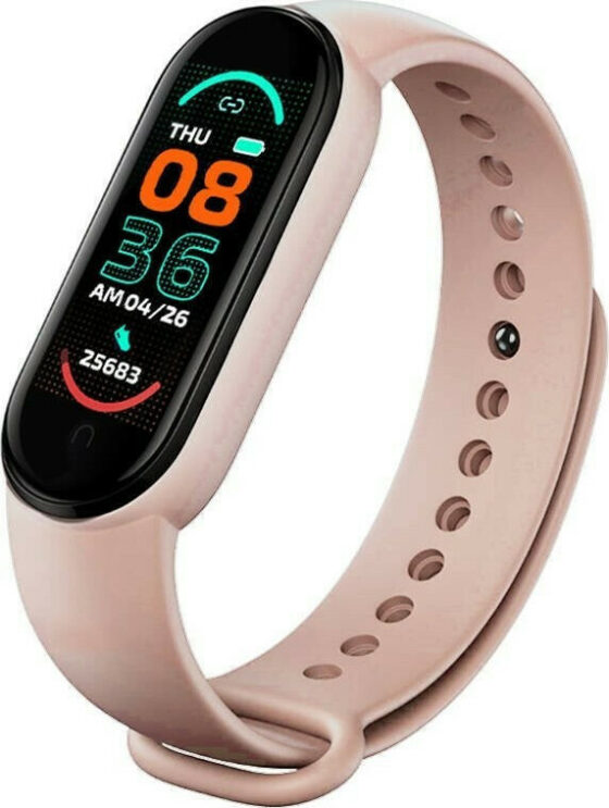 M6 Smart Band με Παλμογράφο Ροζ