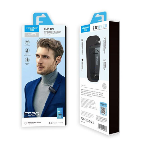 Fineblue F520 In-ear Bluetooth Handsfree Ακουστικό Πέτου Μαύρο - Image 3