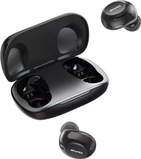 Awei T20 In-ear Bluetooth Handsfree Ακουστικά με Αντοχή στον Ιδρώτα και Θήκη Φόρτισης Μαύρα - Image 3