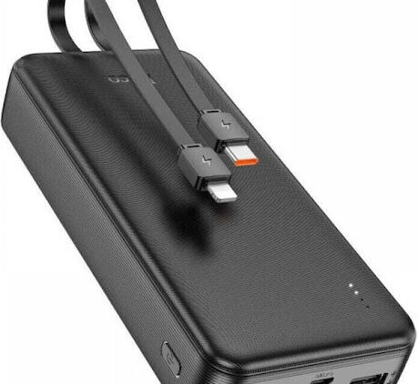 Hoco J118A Power Bank 20000mAh με 2 Θύρες USB-A και Θύρα USB-C Power Delivery Μαύρο